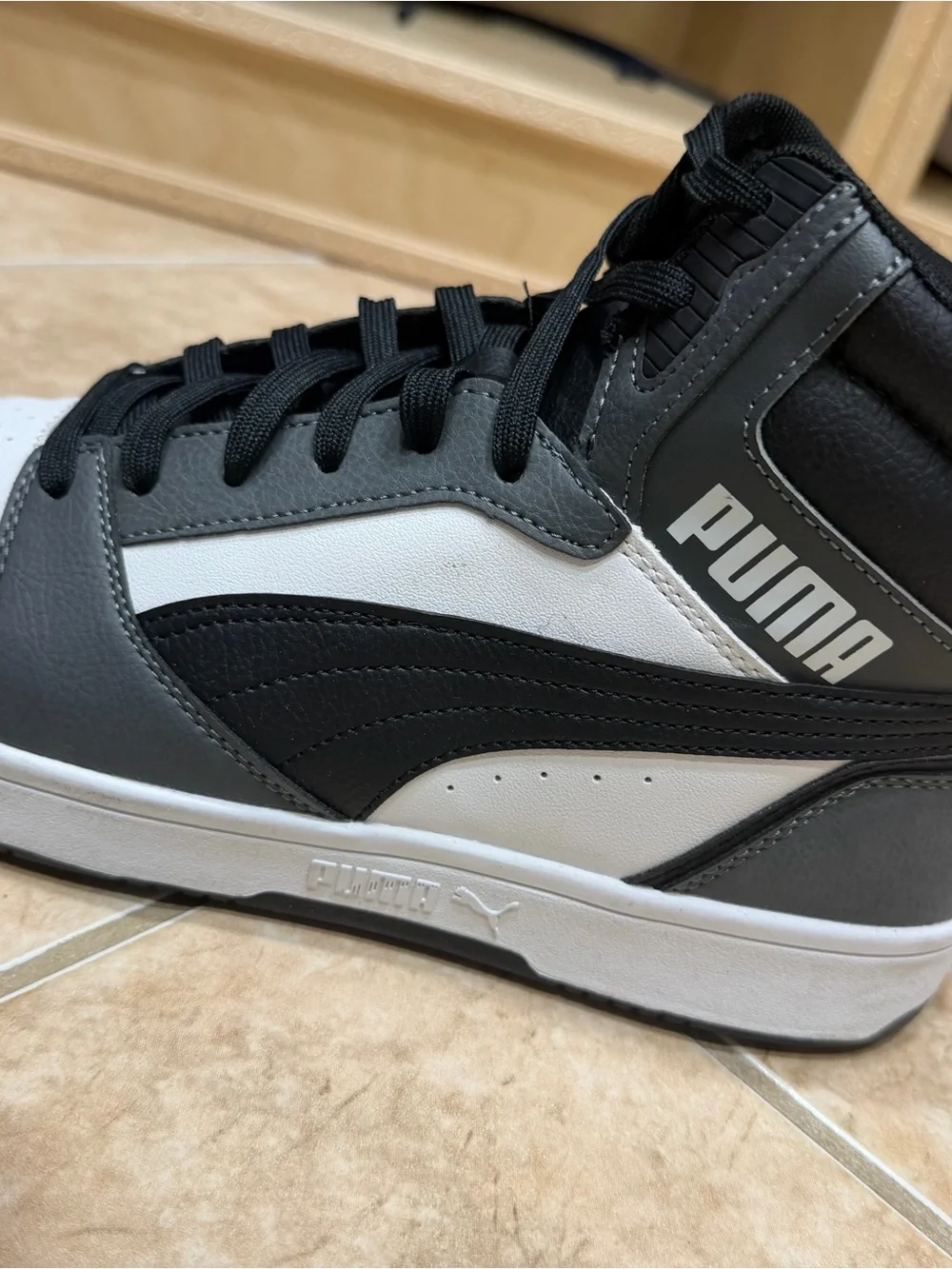 Puma Men’s High-Top Sneakers - Black & White